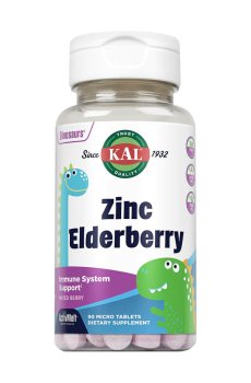 Детский цинк KAL Zinc Elderberry 5 мг, 90 жевательных таблеток