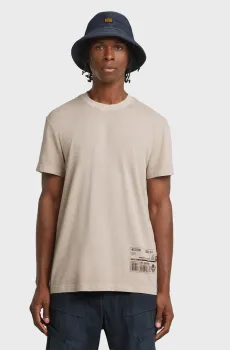 Мужская бежевая футболка Shipping Бежевый XXL G-Star RAW D26050,C756