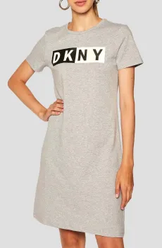 Женское серое платье Серый M DKNY DP9D4261