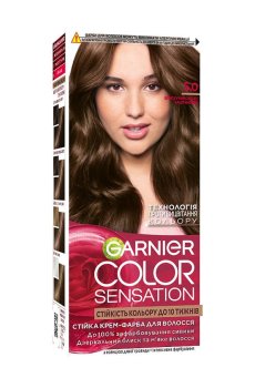 Стойкая крем-краска для волос Garnier Color Sensation 5.0 Сияющий светло-каштановый, 110 мл
