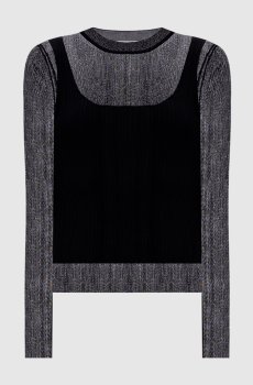 Черный джемпер BUONO в рубчик