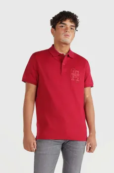 Мужское красное поло TWILL MONOGRAM REG Красный S Tommy Hilfiger MW0MW33576