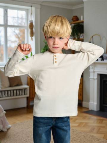 Бавовняна футболка - кремовий