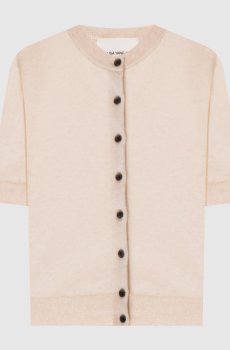 Бежевый кардиган Marene из кашемира с короткими рукавами