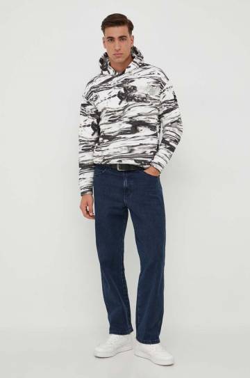 Кофта Calvin Klein мужская цвет серый с капюшоном узор Кофта Calvin Klein мужская цвет серый с капюшоном узор