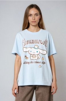 Бавовняна футболка з коротким рукавом Cinnamoroll - блакитний