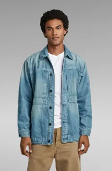 Мужская голубая джинсовая куртка US Navy Shanorak Голубой L G-Star RAW D23016,D318