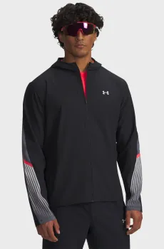 Мужская чорная ветровка UA Velociti Storm Hooded Jkt Черный S Under Armour 6005900-001