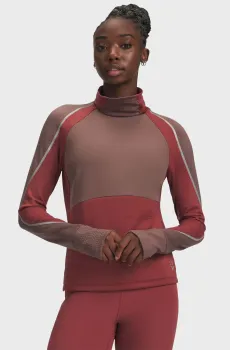 Женский терракотовый лонгслив UA Halo Run CW Funnel Красный S Under Armour 6004026-688