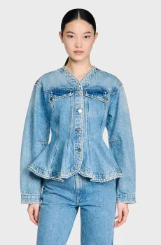 Женская голубая джинсовая куртка Голубой 36 Sandro SFPBL01310_Blue Jean