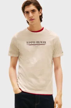 Мужская бежевая футболка BRAND LOVE HILFIGER Бежевый L Tommy Hilfiger MW0MW40324