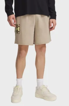 Мужские бежевые шорты UA Rival TerryLogo8inShort Бежевый XXL Under Armour 1390147-299