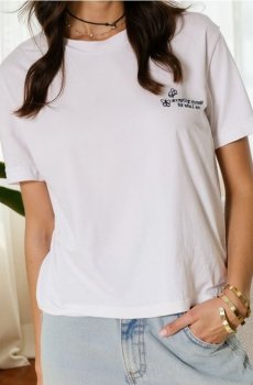 Бавовняна футболка з написом - білий