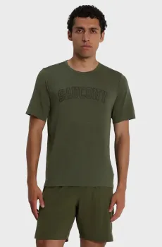 Мужская зеленая футболка STOPWATCH GRAPHIC Зеленый L Saucony SAM800378-FTHA6