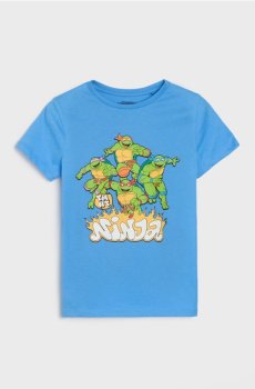 Бавовняна футболка з принтом Teenage Mutant Ninja Turtles - синій