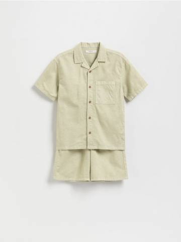 Reserved - Комплект із льону - світло-оливковий - 4435N-81X