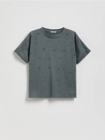 Reserved - Футболка з аплікацією - темно-сірий - 548GW-90X