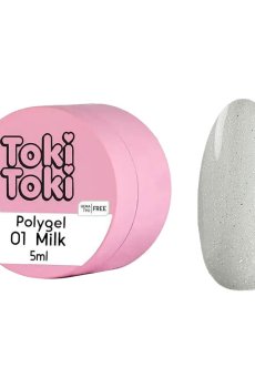Полигель для моделирования ногтей Toki Toki Polygel 01 Milk, 5 мл