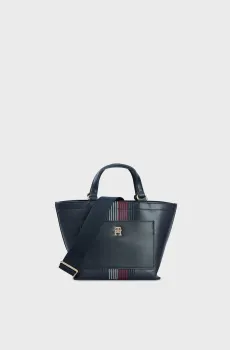 Женская темно-синяя сумка TH DISTINCT MINI TOTE CORP Синий ONESIZE Tommy Hilfiger AW0AW16708