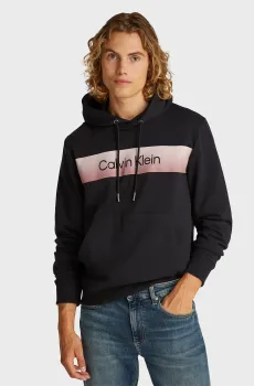 Мужское черное худи LINEAR Черный L Calvin Klein K10K114466