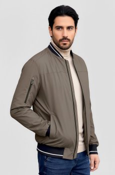 Мужской бомбер-ветровка в коричневом цвете SB-25287-brown-kava