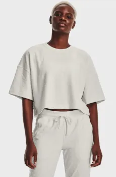 Женский белый топ Journey Terry SS Белый L Under Armour 1376914-006