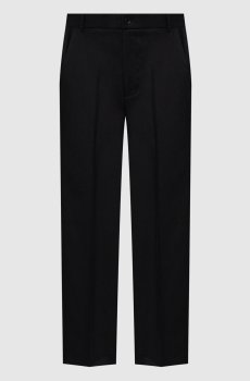 Черные брюки из шерсти с логотипом