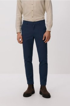 Reserved - Бавовняні штани чінос слім - темно-синій - 491GC-95P