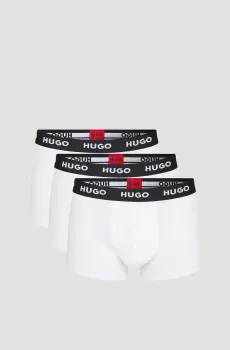 Мужские белые боксеры (3 шт) Белый XXL HUGO 50469786;100