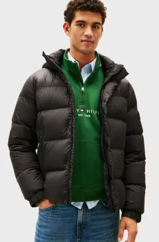 Мужская черная куртка HOODED Черный S Tommy Hilfiger MW0MW40613