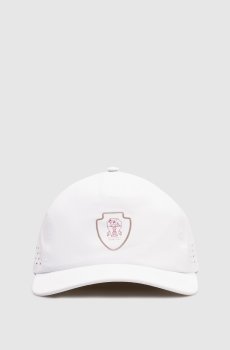 Белая кепка с принтом эмблемы