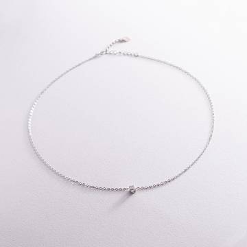 Серебряное колье с фианитом 18558 Серебряное колье с фианитом 18558