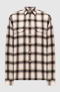 Бежевая рубашка в клетку