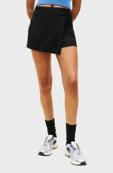 Женская черная льняная юбка-шорты Черный XS Tommy Jeans DW0DW22267