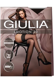 Чулки женские Giulia Emotion 20 DEN, Nero, размер 5/6