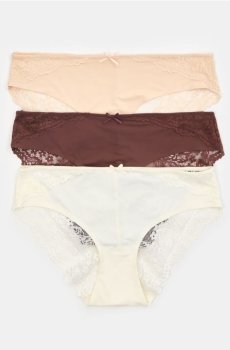 Трусики з мереживом набір 3 штуки - різнобарвний
