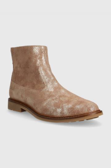 Детские замшевые ботинки Pom Dapi SISTER BOOTS цвет бежевый