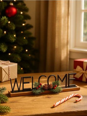 Декоративний різдвяний напис WELCOME - чорний Декоративний різдвяний напис WELCOME - чорний