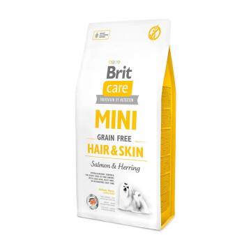 Сухой корм для собак миниатюрных пород Brit Care Mini Hair & Skin для дополнительного ухода за шерстью, 7 кг Сухой корм для собак миниатюрных пород Brit Care Mini Hair & Skin для дополнительного ухода за шерстью, 7 кг