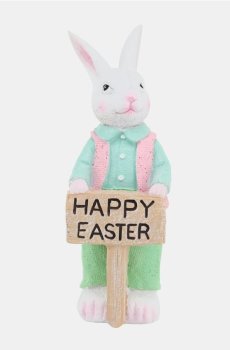 Великодня фігурка зайця з написом Happy Easter - різнобарвний