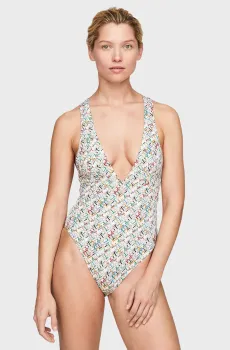 Женский бежевый купальник с узором Бежевый S Tommy Hilfiger UW0UW05273