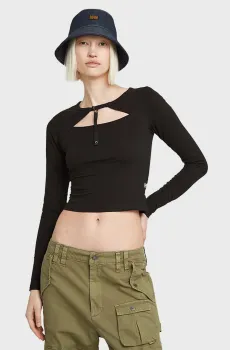 Женский черный топ Cropped Черный S G-Star RAW D26355,3310
