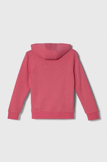 Детская кофта adidas Originals TREFOIL HOODIE цвет розовый с капюшоном с принтом Детская кофта adidas Originals TREFOIL HOODIE цвет розовый с капюшоном с принтом