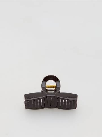 Reserved - Затискач для волосся - темно коричневий - 452FD-89X