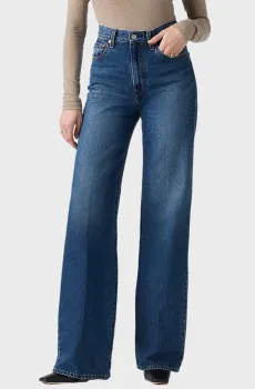 Женские темно-синие джинсы Ribcage Wide Leg Синий 24-30 Levi’s® A6081;0091