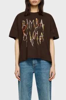 Женская темно-коричневая футболка Коричневый L Bimba Y Lola 252BR7418.10228