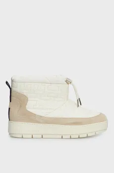 Женские белые дутики с узором TOMMY MONOGRAM SNOWBOOT Белый 37 Tommy Hilfiger FW0FW07637