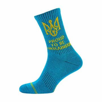 Носки мужские Modna Zona RT1321-094 Proud to be Ukrainian, высокие, спортивные, бирюзовые, размер 39-42 Носки мужские Modna Zona RT1321-094 Proud to be Ukrainian, высокие, спортивные, бирюзовые, размер 39-42