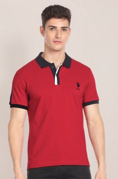 U.S. Polo Assn. Polo Collar Regular Sleeves Cotton Casual Slim Fit T-shirt
