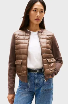 Женский коричневый бомбер UL PADDED Коричневый M Tommy Hilfiger WW0WW46741